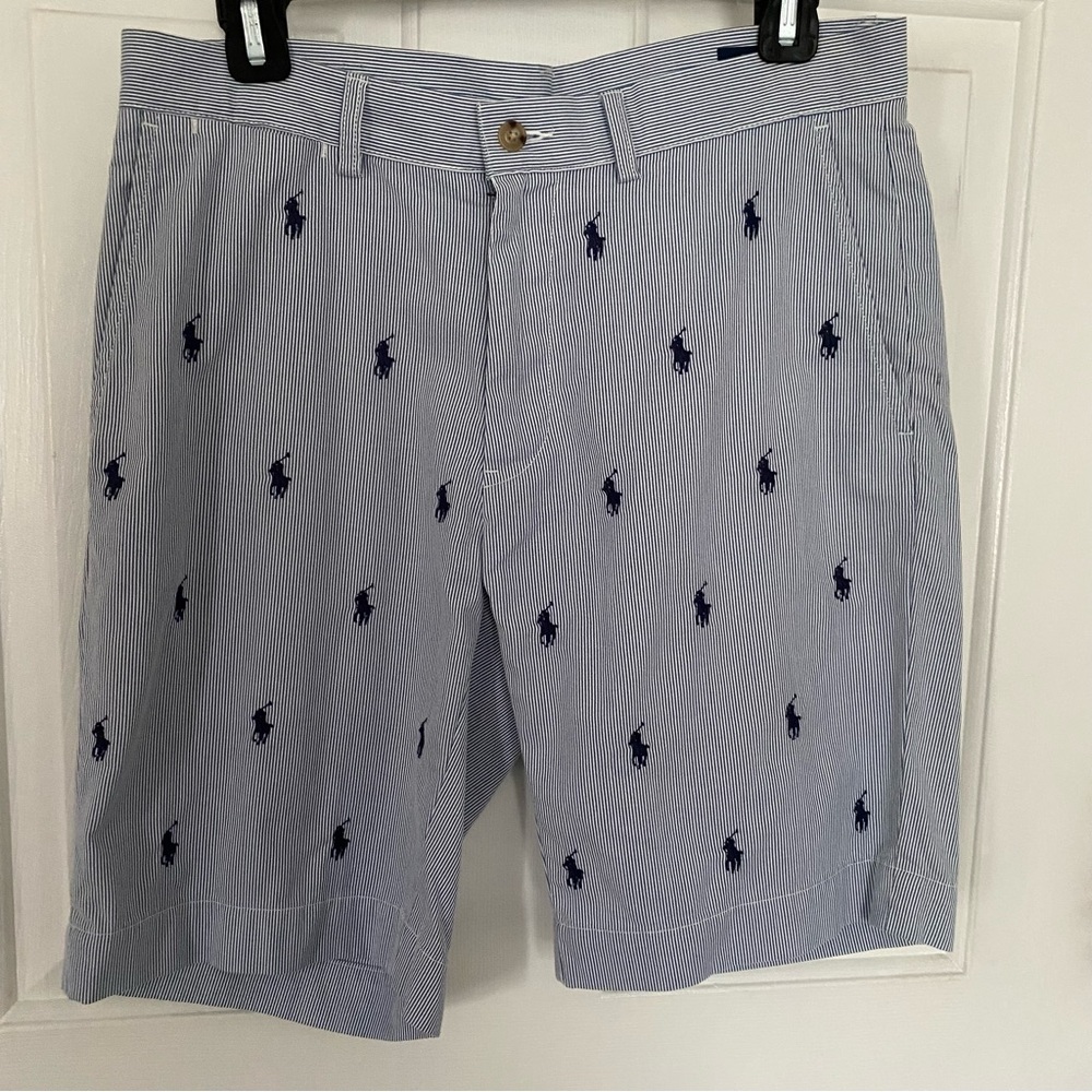 Polo by Ralph Lauren Men's Blue Striped Shorts